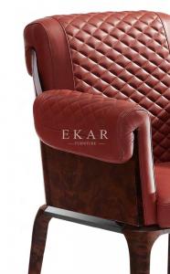 Red Leather Armchair Upholstered Dining, Red Upholstered Dining Room Chairs With Arms