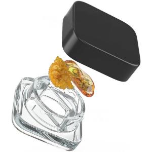 Square Glass Concentrate Container CR Lid Square Glass Concentrate Jar
