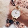 PVD Gold Plated Ladies Designer Bracelet Watches Water Resistant Egg White Face