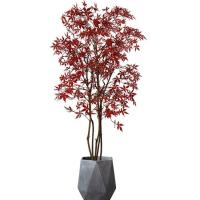 China Height 180cm Artificial Potted Floor Plants Bonsai Autumn Red Maple Tree on sale