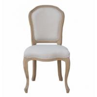 China Antique Light Oak Wood Furniture Dining Room Chairs With Linen Fabric on sale