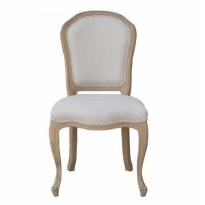 China Antique Light Oak Wood Furniture Dining Room Chairs With Linen Fabric supplier