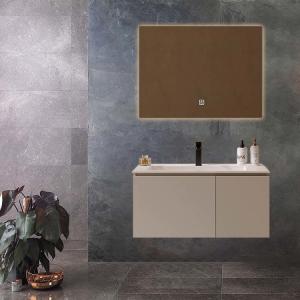 Integrated Basin Wood Bathroom Vanity 80cm Bathroom Vanities With Mirror