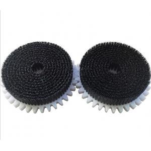 Round White PP industrial Machinery Disk Brush with Gear