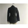 China Ladies Black Double Breasted Coat , Large Lapel Collar Wool Melton Coat With Belt TW64802 wholesale