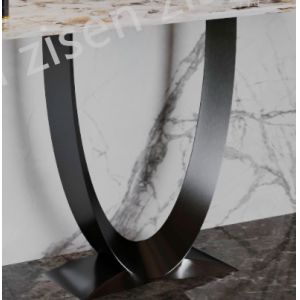 China Ceramic Marble Console Table With Oval Hollow Base wholesale