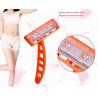 Orange Single Blade Shaving Razor With Ultrasonic Welding Fixed Head