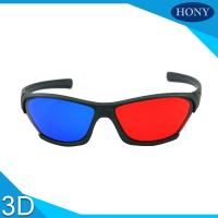 China Plastic Anaglyph 3D Glasses Wide Angle Red Blue Lenses Black Frame on sale