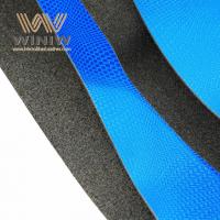 China Blue Microfiber Artificial Leather Upper Material Footwear Making Leather on sale