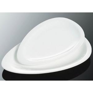 China Best selling product hotel&restaurant white unique shape ceramic dinner plates for wedding supplier