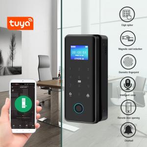 China Glass Door Smart Fingerprint Door Lock Biometric Unlock Full Automatic Tuya Lock supplier