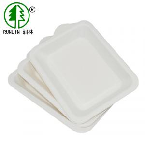 China 7g Environmental Protection Rectangular Cake Plate Biodegradable Sugarcane Plates For Cake supplier