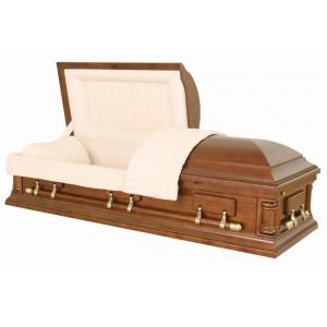 High Gloss Wooden Caskets American Design High Durability SGS Certificated