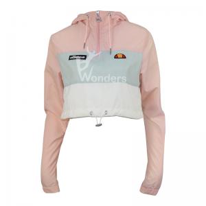 China OEM Women Windbreak Short Jackets Quarter Zip Pullover Waterproof Crop Sweatshirt supplier