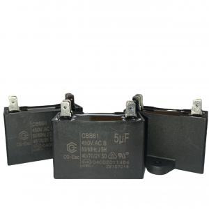 CBB61 450V 5.0mfd Black Air Conditioner Fan Capacitor With 2+2 Quick-Connect Terminals