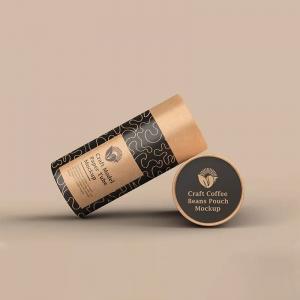 Coffee Bean Packaging Cylinder Round Paper Container Biodegradable Empty