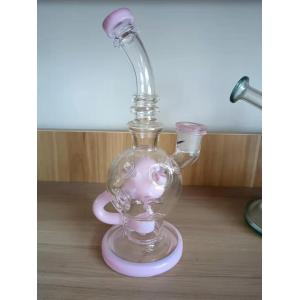 Pink Modern Big Glass Hookah Shisha With Spring Filter 12Inch