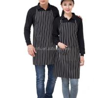 China apparel factory custom yarn dyed stripe and dying strip bib cooking kitchen chefs apron on sale