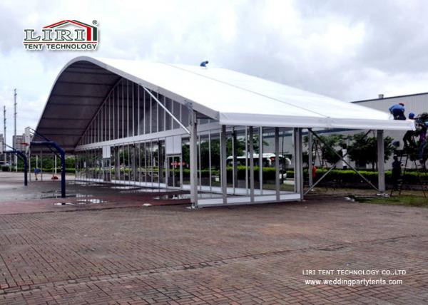 Aluminum Frame Arcum Outdoor Exhibition Tents With Glass Walls SGS