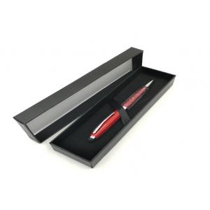 China Black Velvet Case Personalized Pen Box 190x80x28 mm Size Brown Color supplier