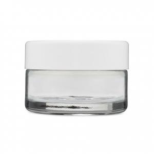 1oz 2oz 3oz White Cap Child Resistant Glass Jars