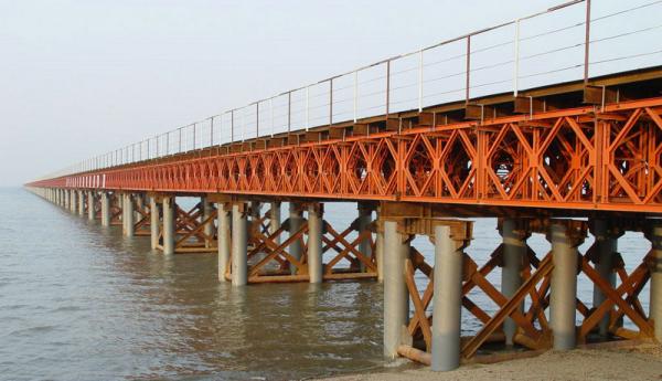 Puente de Bailey compacto prefabricado/peso ligero de acero portátil del puente