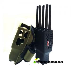 China 5.5W 2G+3G+4G+WIFI+GPS Pocket Cell Phone Blocker Jammer With Nylon Case Jamming Radius up to 20m Wholesale supplier