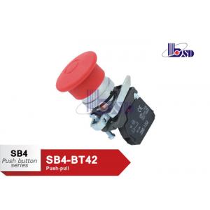 China Red Mushroom Button Switch / Mushroom Emergency Stop Button Switch SB4-BT42 supplier