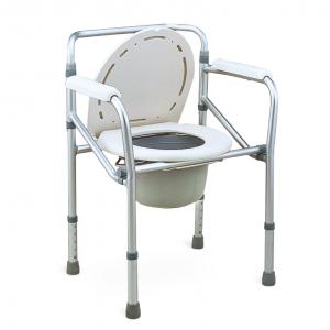 Healthcare Portable Commode Chair , Steel  Folding Commode Shower Chair With Bedpan