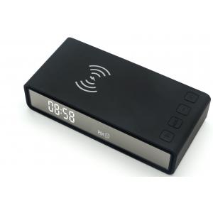 10000mAh wireless power bank with Alarm Clock, showing temperature, time, alarm and capacity level