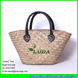 China LUDA traditional french style market shopping basket natural seagrass straw bag supplier