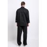 240 GSM Polyester 65% Cotton 35% Long Sleeve Feed Off Arm Black Chef Coat