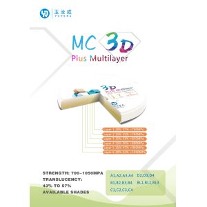 Yucera 3D Pro Multilayers Zircon Blocks for Zircon Zahn Dental Cad Cam Milling Machine