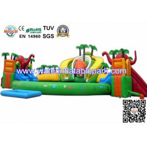 China Outdoor Inflatable Water Park For Kids , Large Inflatable Water Slides With Pool wholesale