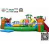 China Outdoor Inflatable Water Park For Kids , Large Inflatable Water Slides With Pool wholesale