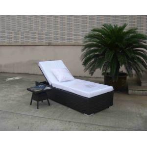 Outdoor Folding Chaise Lounge , Rattan Wicker Beach Sunlounger