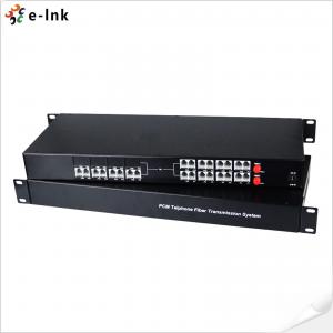24Ch Optical Mux/Demux Telephone Over Fiber Converter, RJ11, FXO/FXS Caller ID & Fax, PCM, SMF 20KM, DC12V
