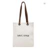 Women Customized Reusable Bags Canvas Tote Bag 10oz With Leather Handles Hot Sale Wholesale Eco-Friendly Canvas Tote Bag Custom Printing Logo Canvas Cotton Shopping Bag