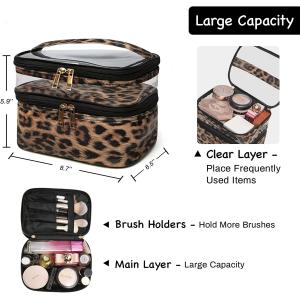 China Waterproof Double Layer Cosmetic Bag Travel Makeup Bag For Women Cosmetics Cases supplier