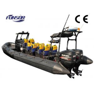 Open Work 9m Fiberglass Hard Bottom Inflatable Boats With Double SUZUKI RIB900