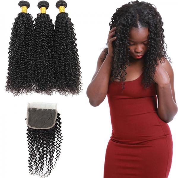 8A Real Peruvian Human Hair Extensions Kinky Curly , Peruvian Silky Straight