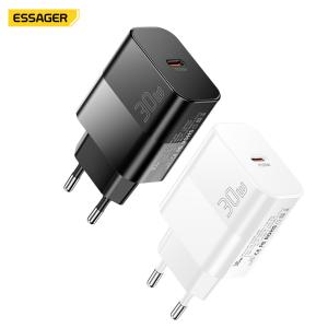 China ESSAGER 30W Gan PD Type C Fast Charging Phone Wall Charger Adapter For iPhone Huawei wholesale