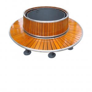 Rustproof Circular Garden Tree Seats With Solid Wood Metal Material ODM