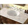 Professional White Custom Marble Vanity Tops Oval Cutout For Hotel Bathroom