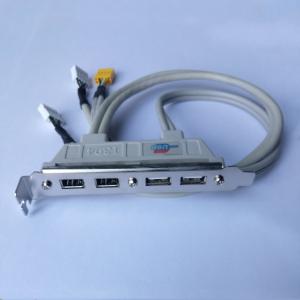 NEW High quaility 2 USB 2.0 Ports + 2 Firewire IEEE 1394 Ports Expansion Rear Panel Bracket ,40cm length