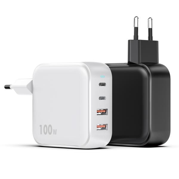 100W Fast Charging Station – Dual USB-A + Dual USB-C | Charge 4 Gadgets Simultaneously