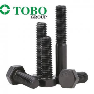 China DIN 933 Black Metric Hex Cap Screw Bolt Class 10.9 M12 - 1.75 X 25mm Black Zinc supplier