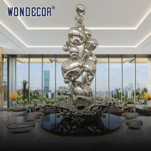 Large Forged Metal Sculpture Water Droplets And Splashes In Hotel Lobby
