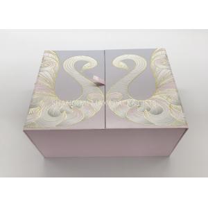 Decorative Personalised Wedding Gift Box For Guests Double Door Style Paper Packaging