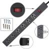 6 outlet Metal America Type Extension Socket With On/Off Switch, Surge 1000J